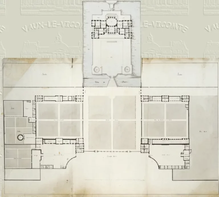 Plan du château de Vaux-le-Vicomte, rez-de-chaussée et dépendances